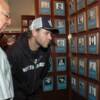 Hall of Fame trainer Angelo Dundee shows the Hall of Fame Wall to Academy Award-winning actor Russell Crowe