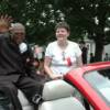 It's Hawk Time! Aaron (The Hawk) Pryor and wife Frankie in the Parade of Champions