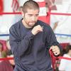 "The Contender" star Alfonso Gomez works out on the Museum Grounds