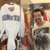 Actor / Sirius XM radio host Chuck Zito poses by Arturo Gatti's boxing robe