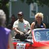 Leon and Brenda Spinks having fun during the parade.