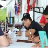 Hall of Famers Marco Antonio Barrera and Erik Morales sign autographs for fans on the Museum Grounds.