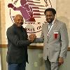 Hall of Fame legends Marvelous Marvin Hagler and Thomas "Hitman" Hearns reunite in Canastota!