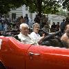 Hall of Famers Don and Lorraine Chargin enjoy the Parade of Champions through the streets of Canastota