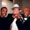 Sugar Ray Leonard and Hagler having fun with Bert Sugar