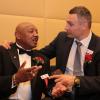 Hagler and Vitali Klitschko enjoy time together at the Hall of Fame.