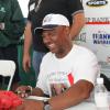 A fan favorite, Hagler signs autographs during HOF Weekend.