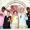 Class of 2026 at the Fist Casting Ceremony - (l to r) Tarver, Fujioka, Nava, Golovkin & Benn