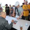 "Jesse" James Leija signs autographs for fans on the Museum Grounds